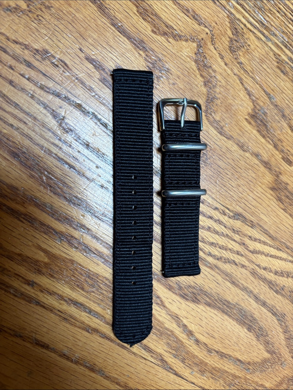Black Nylon NATO Style Watch Strap with Silver Hardware